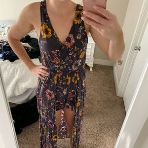 Floral romper maxi dress